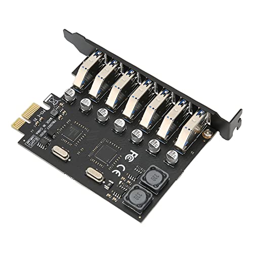 Hub Adapter, 7 Port Netzteilmodul High Speed ​​Standard USB3.0 Erweiterungskarte für XP/7/8/8.1/10 und 32/64 Bit