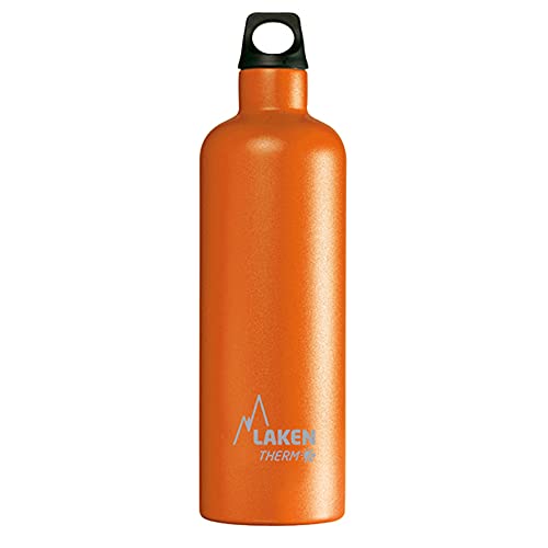 Laken Futura Thermosflasche aus Edelstahl 18/8 und doppelwandig Vakuum, Unisex Erwachsene, Orange, 750 ml