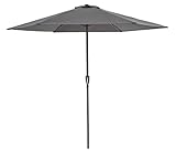 Acaza Rechteckiger Sonnenschirm 2 x 3 m, UPF-Sonnenschirm, robuster Schirm, für Terrasse, Garten, ohne Sockel, grau
