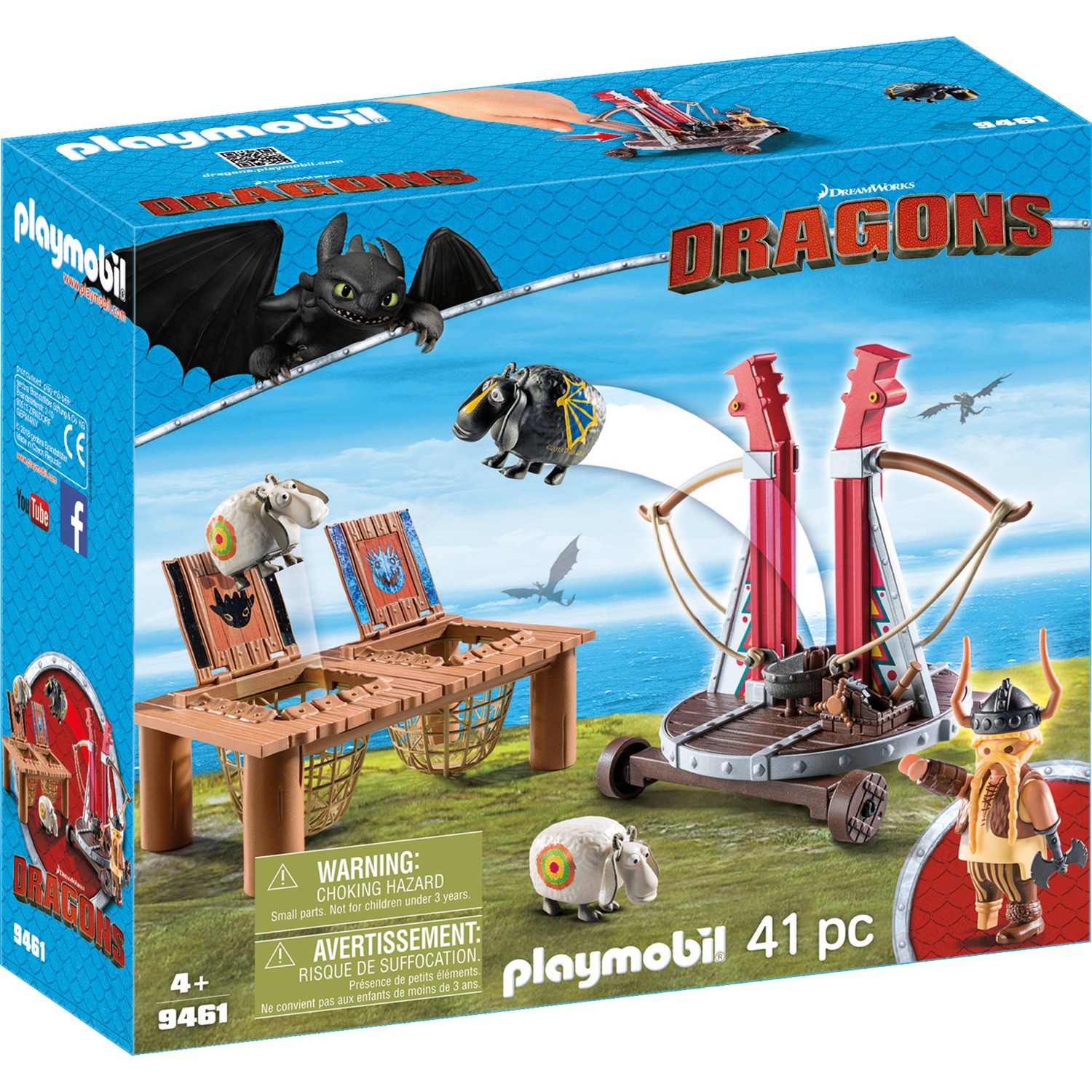 Playmobil Konstruktions-Spielset "Grobian mit Schafschleuder (9461) Dragons"