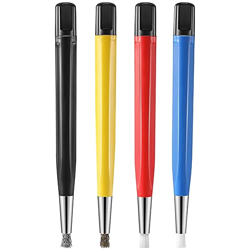 Ntcpefy 4 Teile/Satz Entfernen Rost Stift in Glasfaser//Stahl/Nylon Pinsel Stift eine Form von Uhren Teile Polieren Reinigung Werkzeug, Wie gezeigt