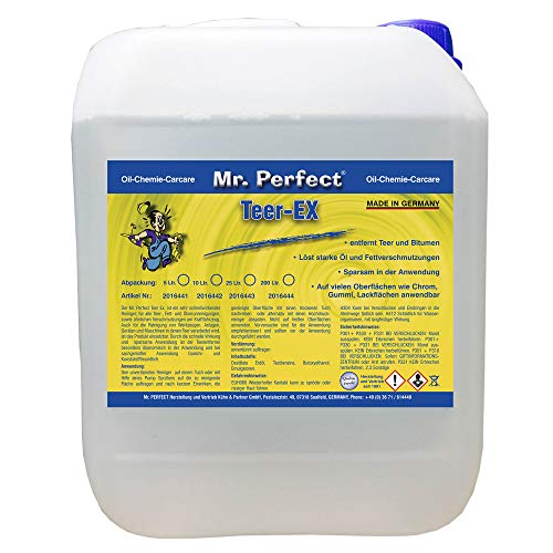 Mr. Perfect® Teerentferner, 10 Liter - Entferner von Bitumen- und Teerflecken für Auto, Wohnmobil und Werkzeuge