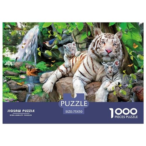 Tier-Tiger-Holzpuzzle für Erwachsene, 1000-teiliges Puzzle, rechteckiges Puzzle, Geschenke für Erwachsene und Kinder, Heimdekoration und Familienspiel, 1000 Teile (75 x 50 cm)