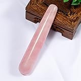 Natürlicher rosafarbener Rosenquarz-KristallMassage-Reiki-Stab-Massagestäbe-Stein Voller Textur (Color : Pink Crystal)