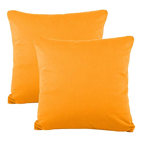 CelinaTex BeNature Kissenbezug Doppelpack 80 x 80 cm orange Baumwolle Kopfkissen Bezug Jersey