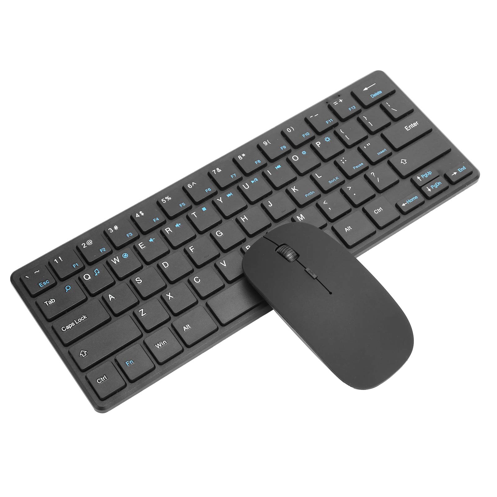 Goshyda Tastatur-Maus-Kombinationen, 2,4-G-USB-Empfänger Tastatur-Maus-Set, 64-Tasten-tragbare drahtlose Tastatur-Maus für Computer, tägliche Geschäftsreisen, Unterhaltung, Reisen