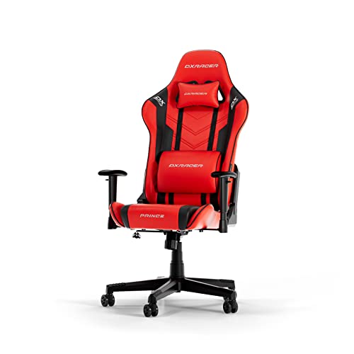 DXRacer (das Orginal) Prince P132 Gaming Stuhl, Kunstleder, Rot-Schwarz, 185 cm