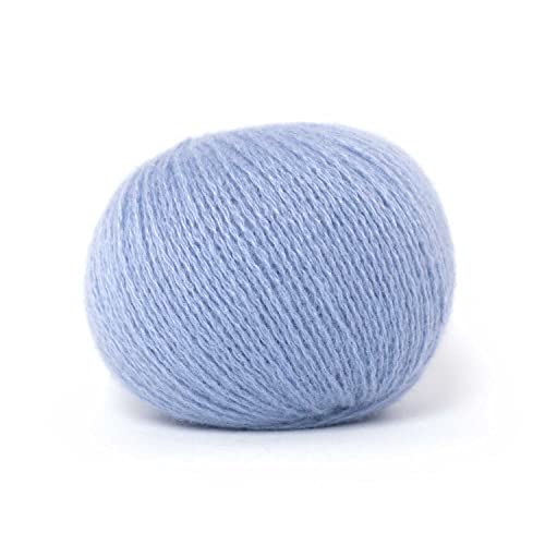 25 g Pascuali Cashmere Lace Strickwolle | 100% Kaschmirwolle Bio Kaschmir zum Stricken und Häkeln, Farbe:Taubenblau 38