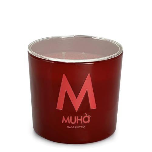 MUHA' | Duftkerze aus Bordeauxglas, Duft Granatapfel, Raumduft, Format 270 g