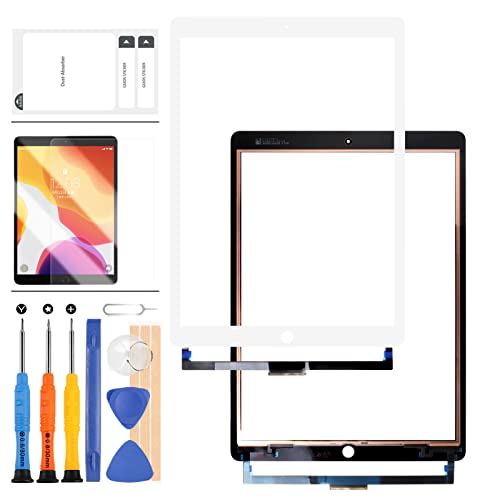 Touchscreen Digitizer Glas Bildschirm Ersatz Kompatibel für iPad Pro 12,9 Zoll 2nd Gen A1670 A1671 A1821 2017 Touchscreen Objektiv Reparaturteile Kits (LCD Display nicht enthalten) (weiß)