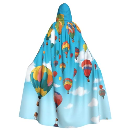 SSIMOO Bunte Luftballons blauer Himmel, exquisiter Vampirumhang für Rollenspiele, hergestellt für unvergessliche Halloween-Momente und mehr