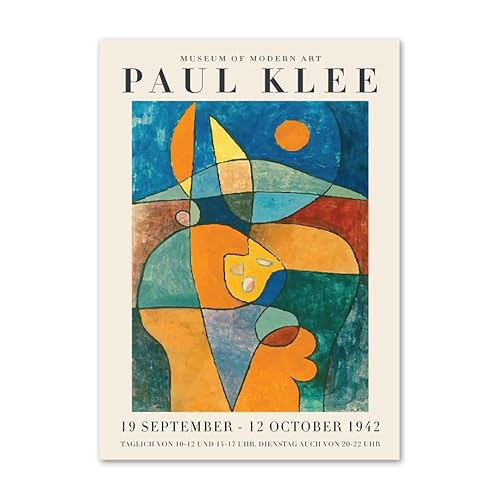 ZENCIX Buntes Paul Klee Poster und Drucke Klassische Aquarell Wandkunst Paul Klee Leinwand Gemälde Illustration Bilder für Wohnkultur 50x70cm Kein Rahmen