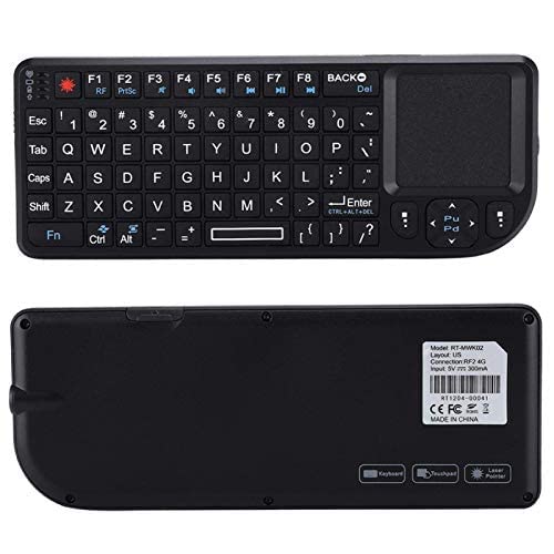 Socobeta Schlanke kabellose Tastatur Ultra Mini Touchpad Wiederaufladbare Tastatur mit Hintergrundbeleuchtung und Infrarotanzeige, Tastatursteckplatz, leistungsstarke drahtlose 2,4-GHz-Verbindung
