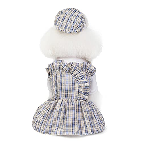 Hundekleidung Pet Supplies New Pet Clothes Thin Models Cute Pet Plaid Dress Small Medium Sized Pet Clothes for Small Dogs (Color : Gray, Size : L)