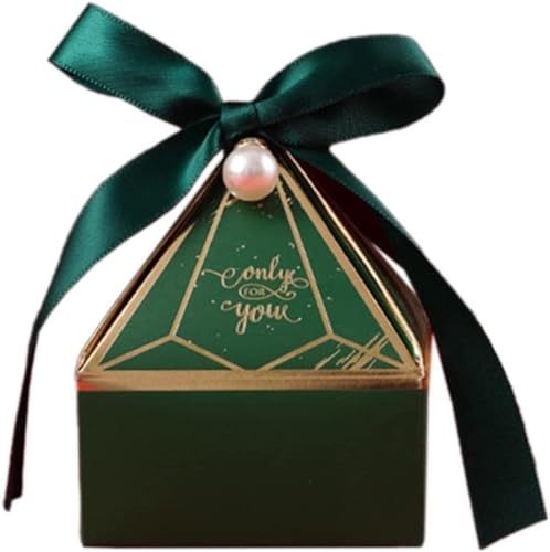 ❀ Süßigkeiten-Schachtel, 50 Stück Hochzeits-Süßigkeitenschachtel, süßes Geschenk, Geschenkbox, Hochzeits-Süßigkeitsschachtel, geeignet (Größe: 7 x 3,5 cm) (Farbe: Rot, Größe: 7 x 3,5 cm) (Color : Grü