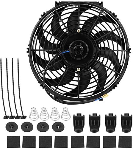 Ejoyous Universal Kühlerlüfter, Lüftermotor Kühlerventilator Ventilator Universal Auto Slim Push Pull Elektromotor Lüfter 12V für Kühlung Motor mit Montage-Kit