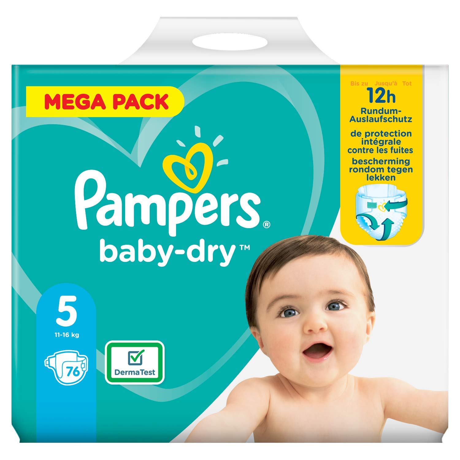 Pampers Pampers Größe 5 Baby Dry Windeln, 76 Stück (11-16kg)