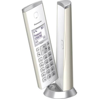 Panasonic KX-TGK220 - DECT-Telefon - Kabelloses Mobilteil - Freisprecheinrichtung - 120 Eintragungen - Anrufer-Identifikation - Champagner (KX-TGK220GN)