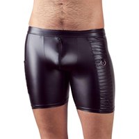 NEK Herren Radler XL - figurbetonte Fetish-Radler für Männer, eingefasster Front-Reißverschluss, edler Matt-Look, gesteppte Seitentaschen, schwarz, 160 g