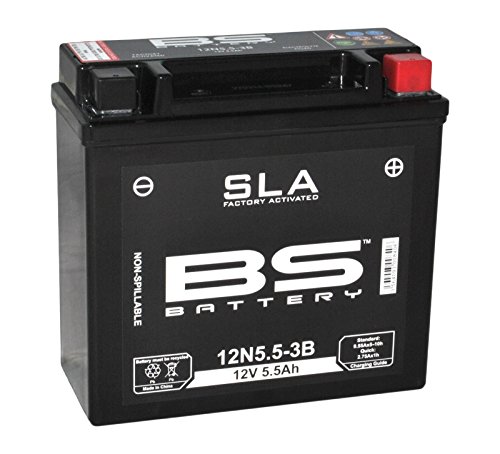 BS Battery 300840 12N5.5-3B AGM SLA Motorrad Batterie, Schwarz