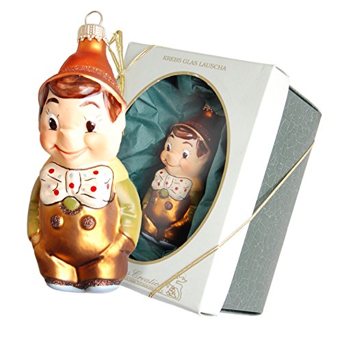 Krebs Glas Lauscha - Christbaumschmuck in Märchenschmuck - Pinocchio - Höhe: 11cm - mundgeblasen und handdekoriert - Made in Germany