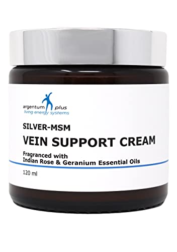 Silber-MSM Venen Support Crème mit essentiellen Ölen von Palmarosaöl und Geranium -100 ml