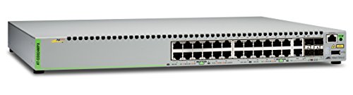 Allied Telesyn Gigabit Ethernet Managed Switch with 24 10/100/1000T POE Ports, 2 SFP/Copper Combo Ports, 2 SFP/SFP+ uplink Slots, Grau, AT-GS924MPX-50