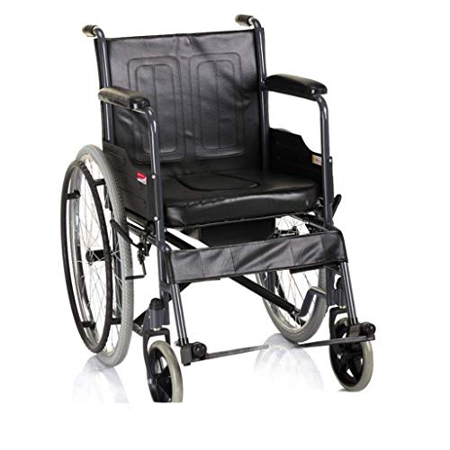 Rollstuhl-Push, tragbar, zusammenklappbar, alter Mann mit Behinderung, mit Toilette, Multifunktions-Trolley aus Stahl, tragbar