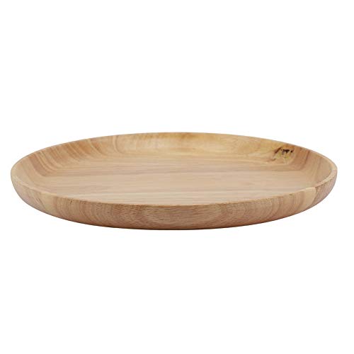 Holz Serviertablett, Round Food Tablett, Servierteller für Home Restaurant(27 * 27cm)
