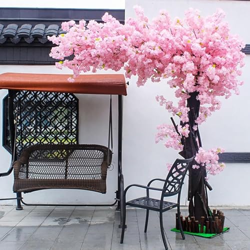 LTSRLL Künstlicher Blumen-Rosen-Kirschblütenbaum, simulierter künstlicher Kirschblütenbaum – für drinnen/draußen/Party/Restaurant/Einkaufszentrum, künstliche Pflanze,Extended-1.8x1m/5.9x3.2ft