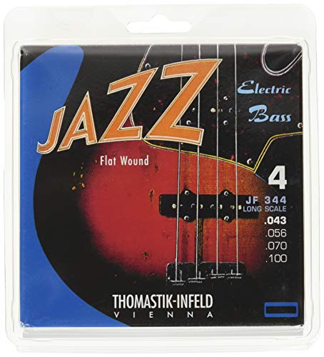 Thomastik 682715 Saiten für E-Bass Jazz Bass Flat Wound, Satz JF344 4-string long scale 34 Zoll
