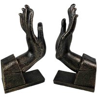 Buchstützen Hände 2 Stück Buchständer Gusseisen Antik-Stil Paar Bronze-Optik