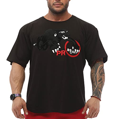 Big SM Sportswear MUSCLEWEAR Ragtop Rag Top Gym Fitness Sport T-Shirt Bodybuilding Herren 3232 schwarz 5XL