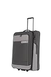 Travelite Reisekoffer groß 77 cm 2 Rollen, nachhaltig, VIIA, Weichgepäck Trolley aus recyceltem Material, TSA Schloss, 96-107 Liter