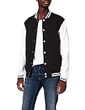 Build Your Brand Herren Sweat College Jacket Jacke, per pack Mehrfarbig (Blk/Wht 00050), Medium (Herstellergröße: M)