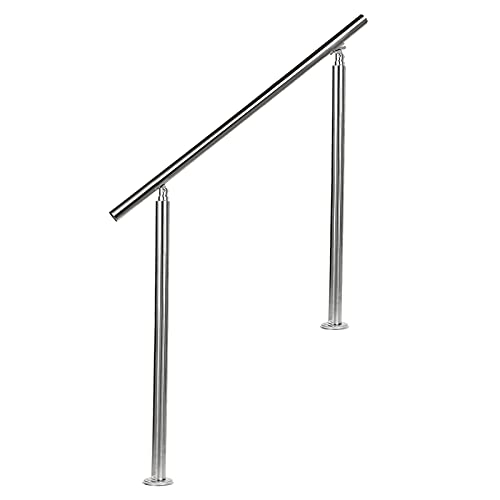 EINFEBEN Geländer Edelstahl Handlauf Treppengeländer 80 cm mit 0 Querstreben, für Treppenhaus innen, Balkon, Hauseingang