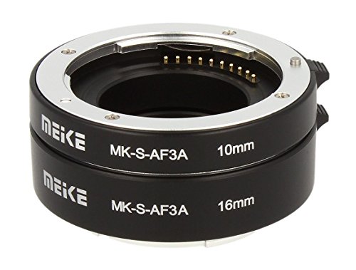 Automatik Zwischenringe "2-teilig 10mm & 16mm" fuer Makrofotographie passend zu Sony NEX Systemkameras **METALL KONTAKT **