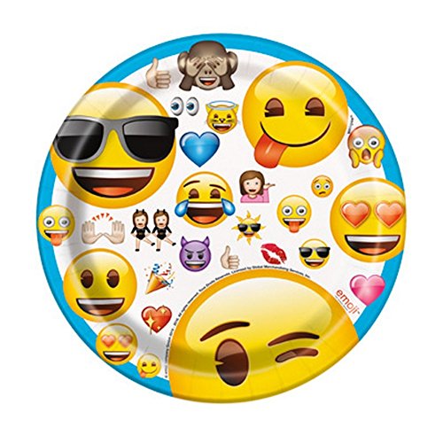 Unique 50603 Emoji Party Teller 17,1 cm, 8 Stück