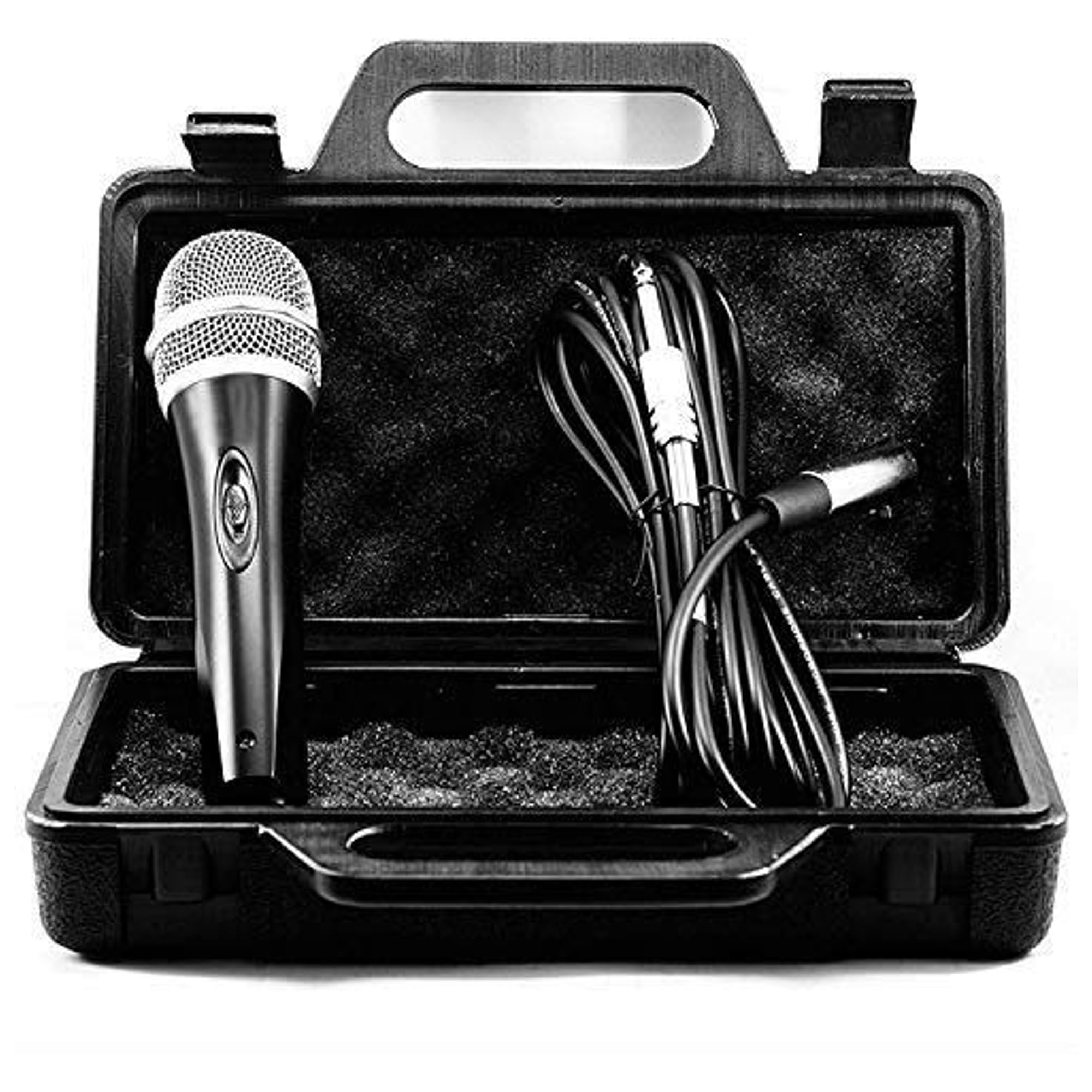 TronicXL Mikrofon Set dynamisch 5 Meter langes Kabel Klinke Stecker 6,35mm Universal Handmikrofon Microphone Singen Moderation Bühne Karaoke Hochzeit Gesang Gesangsmikrofon kabelgebunden (Mit Koffer)