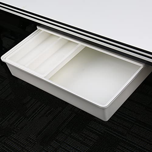 AYYDS Schubladen Versteckte Organizer Selbstklebende Organizer Schublade unter dem Schreibtisch für Büro Schule Zuhause(L, 34*26*8.3cm)