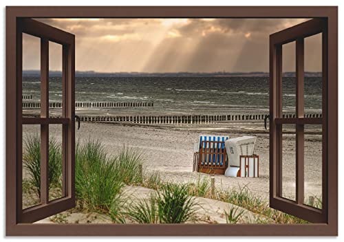 ARTland Wandbild Alu Verbundplatte für Innen & Outdoor Bild 100x70 cm Landschaften Fensterblick T6AL