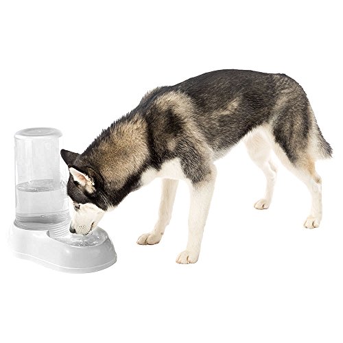 Ferplast Wasser- und Futterspender Azimut 5500 für Katzen und Hunde - Multifunktionaler Spender mit transparentem Nachfülltank - Farbe: Weiß - Größe: 5,5 Liter
