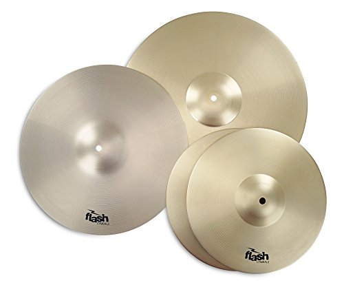 Flash Impact Series 368 Schlagzeug Becken Set (Drum Cymbals, 13" HiHats, 16" Crash-Ride, 18" Crash-Ride, voller, durchsetzungsfähiger Sound)