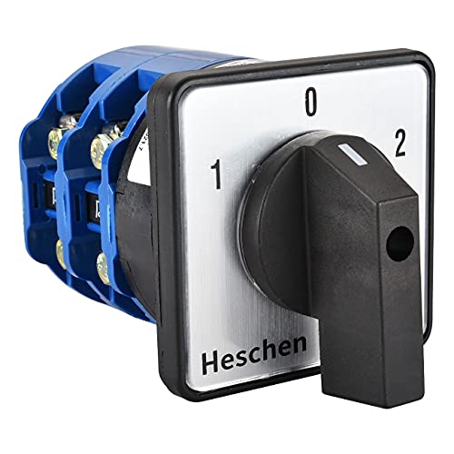 Heschen Drehwechsel-Nockenschalter, LW28-125/D202.2, 125A 660VAC, 2 Phasen, ON/OFF/ON 3 Positionen, 8 Klemmen