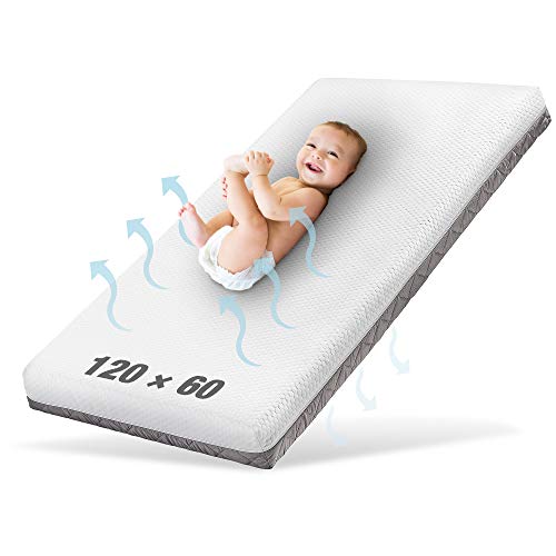 Ehrenkind® Babymatratze Royal | Babymatratze 60x120cm | Matratze 120x60 mit innovativem 3D Mesh und Hygiene Tencel Bezug wasserdicht + luftdurchlässig