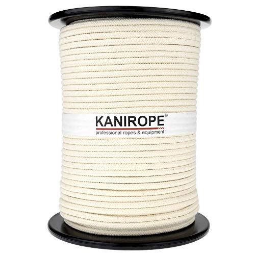 Kanirope® Baumwollseil COBRAID 5mm 500m Farbe Cremig Weiß 16-fach geflochten
