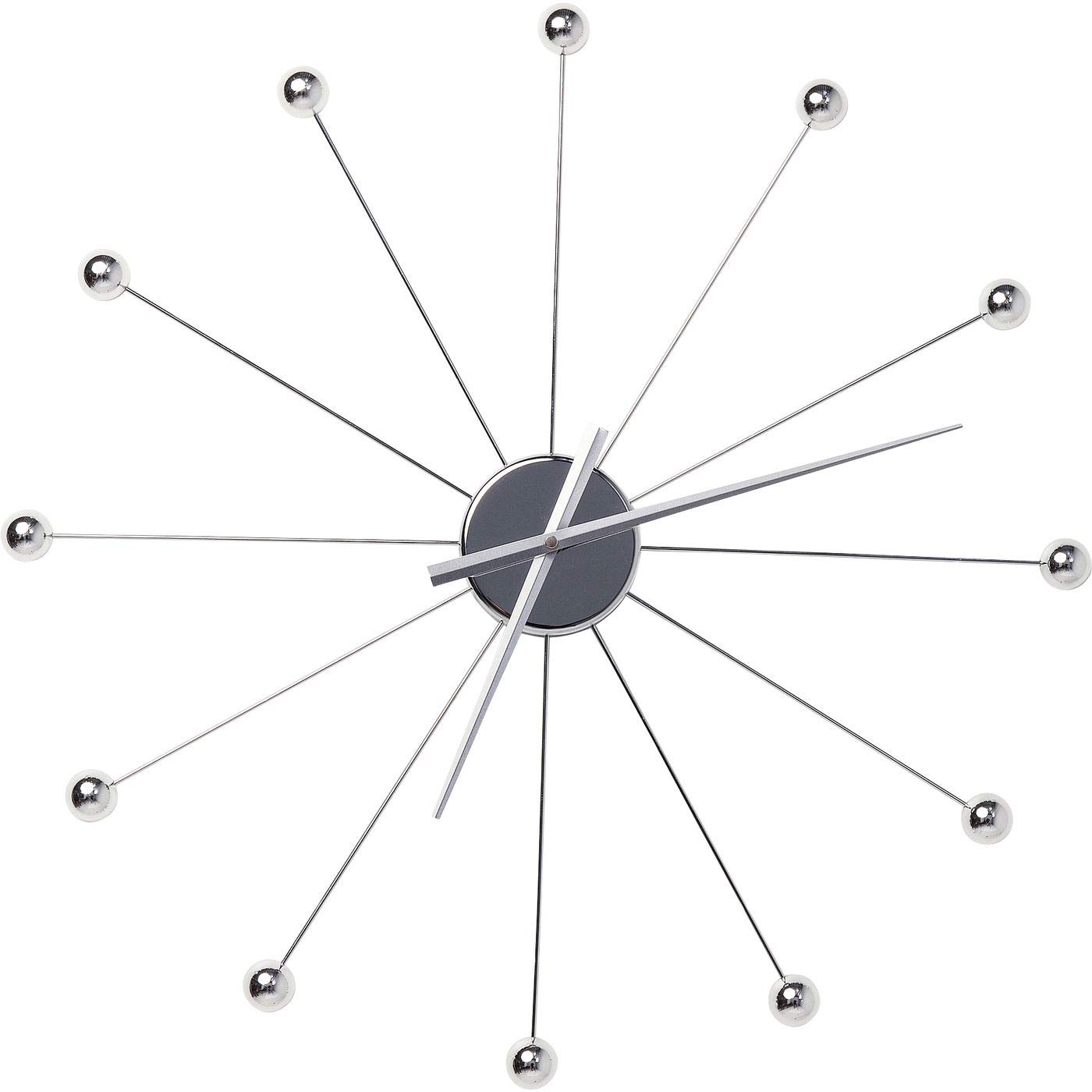 Kare Design Wanduhr Like Umbrella Balls, Chrom, Uhr, Wanduhr, Stahl, Quarzuhrwerk, 60x60x6 cm (H/B/T)