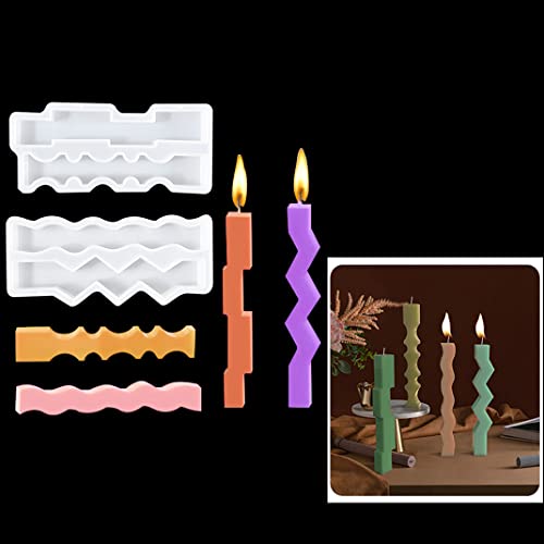 DIYBravo 2 Stücke Irregulär Welle Kerzen Gießform Epoxidharz Formen Kerze Silikonform Candle Resin Molds für Duftkerze Kunsthandwerk DIY (Transparent)