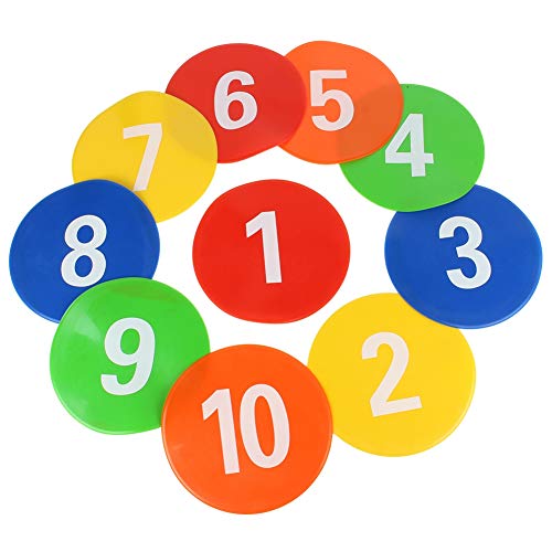 VGEBY 10 St¨¹ck Spot-Marker, Nummerierte Fu?Ball-Zeichen Disc-MarkerTraining Ausr¨¹Stung f¨¹r Kinder