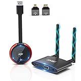 Wireless HDMI Transmitter and Receiver, 5G Dual Screen HDMI Wireless, 164FT HDMI Funk Smooth Screen Casting zu Monitor/Projektor/HDTV, geeignet für Neflix/TikTok/YouTube/Setup Box/SkyQ/Blu-Ray, Rot